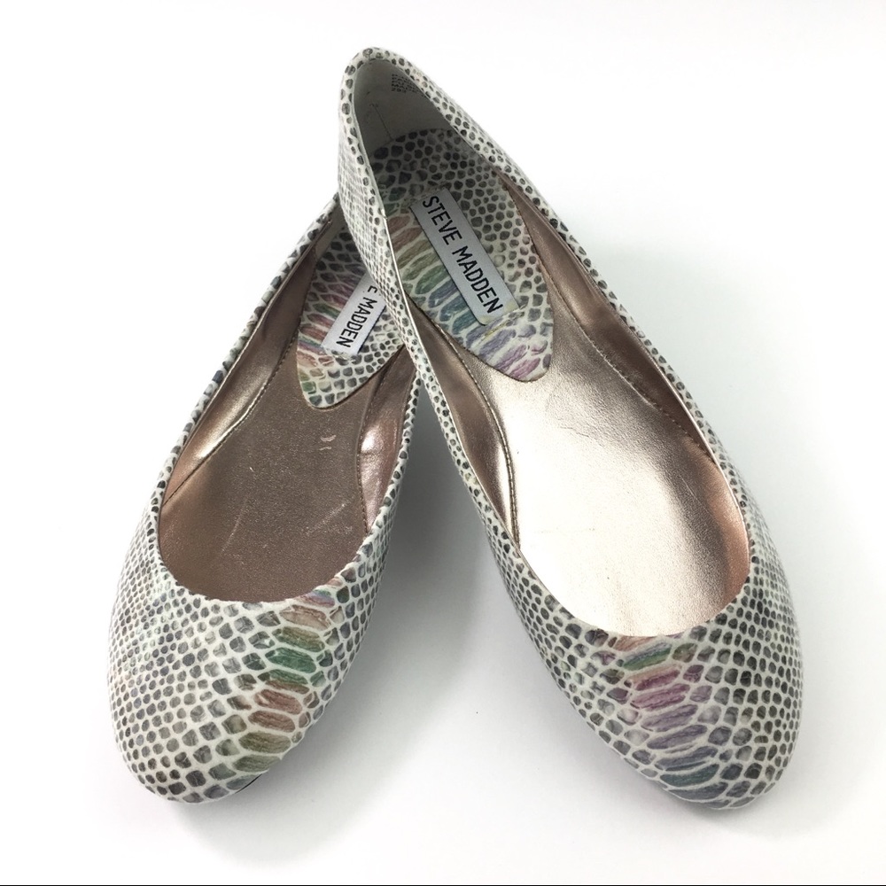 Steve Madden Sz 7 Metallic Snakeskin Ballet Flat